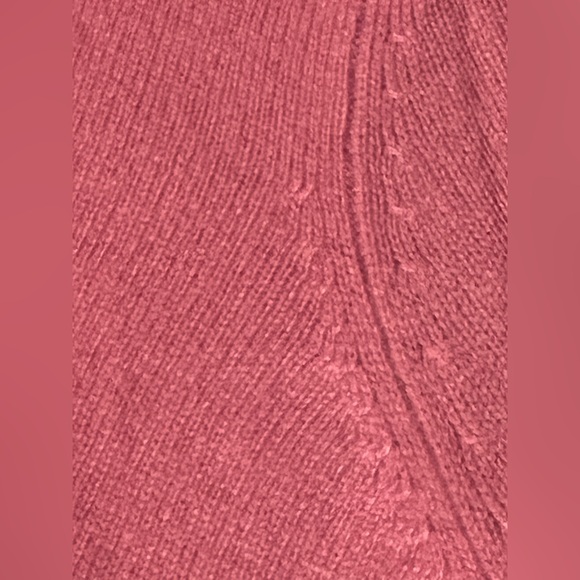 100% Cashmere Dusty Rose Crystal Button Dainty Ribbon 3/4 sleeve Cardigan XS - Picture 6 of 7